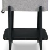 Ashley Furniture - JORVALEE ACCENT TABLE - Dark Gray Fabric|Glass|Wood|Metal - Tables - Additional View 3