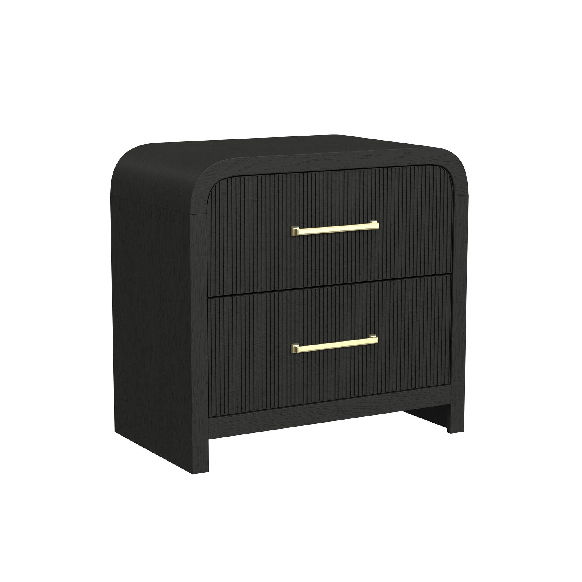 Elements International - RIDGEMONT BLACK NIGHTSTAND - Wood - Nightstands