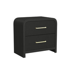 Elements International - RIDGEMONT BLACK NIGHTSTAND - Wood - Nightstands