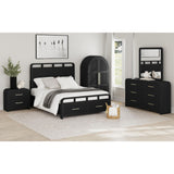 Elements International - RIDGEMONT BLACK NIGHTSTAND - Wood - Nightstands - Additional View 8