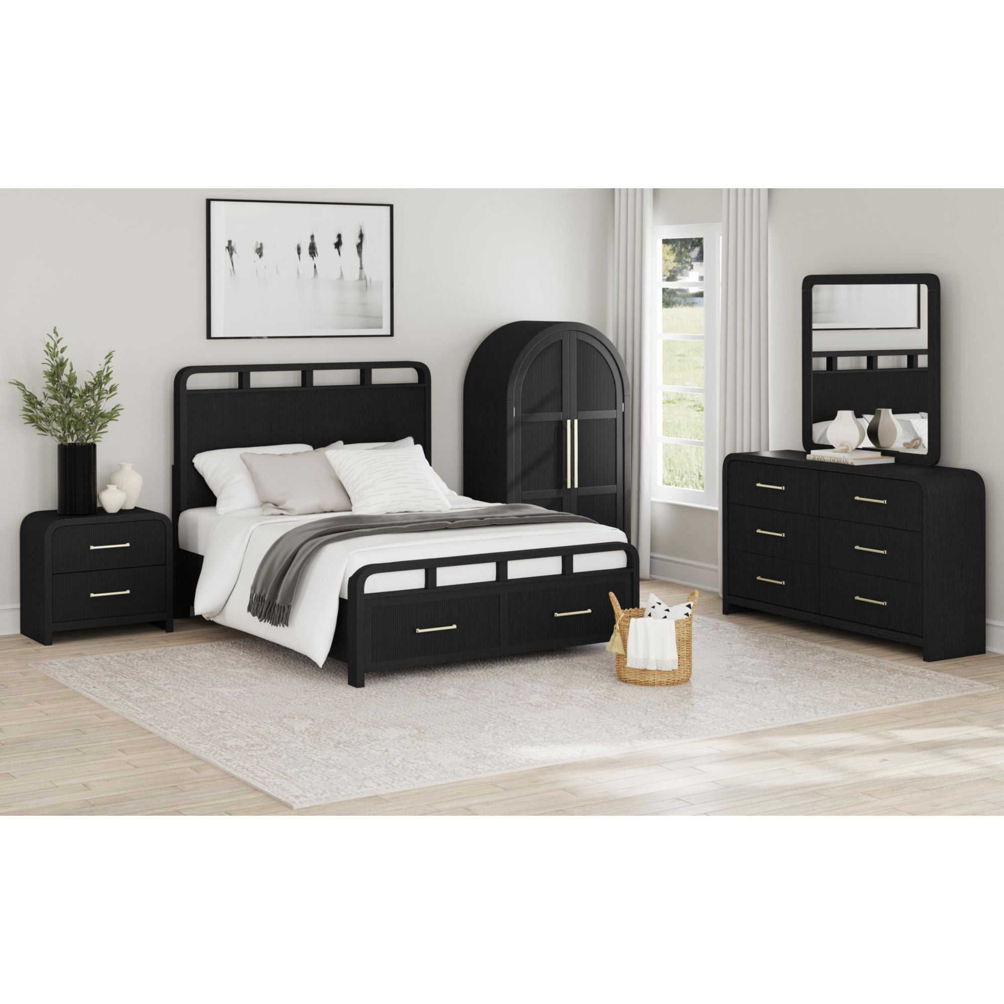 Elements International - RIDGEMONT BLACK NIGHTSTAND - Wood - Nightstands - Additional View 8