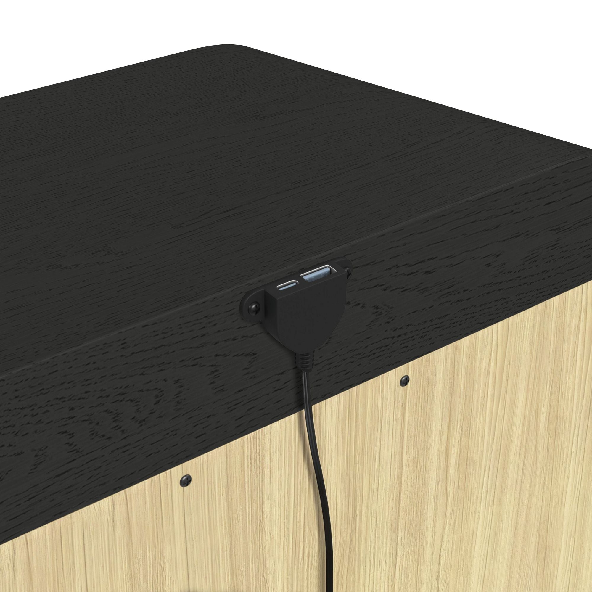 Elements International - RIDGEMONT BLACK NIGHTSTAND - Wood - Nightstands - Additional View 11