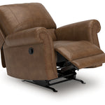 Ashley Furniture - Shadsburne Swivel Glider Recliner - Earth - Dark Brown Faux Leather - Chairs - Additional View 3