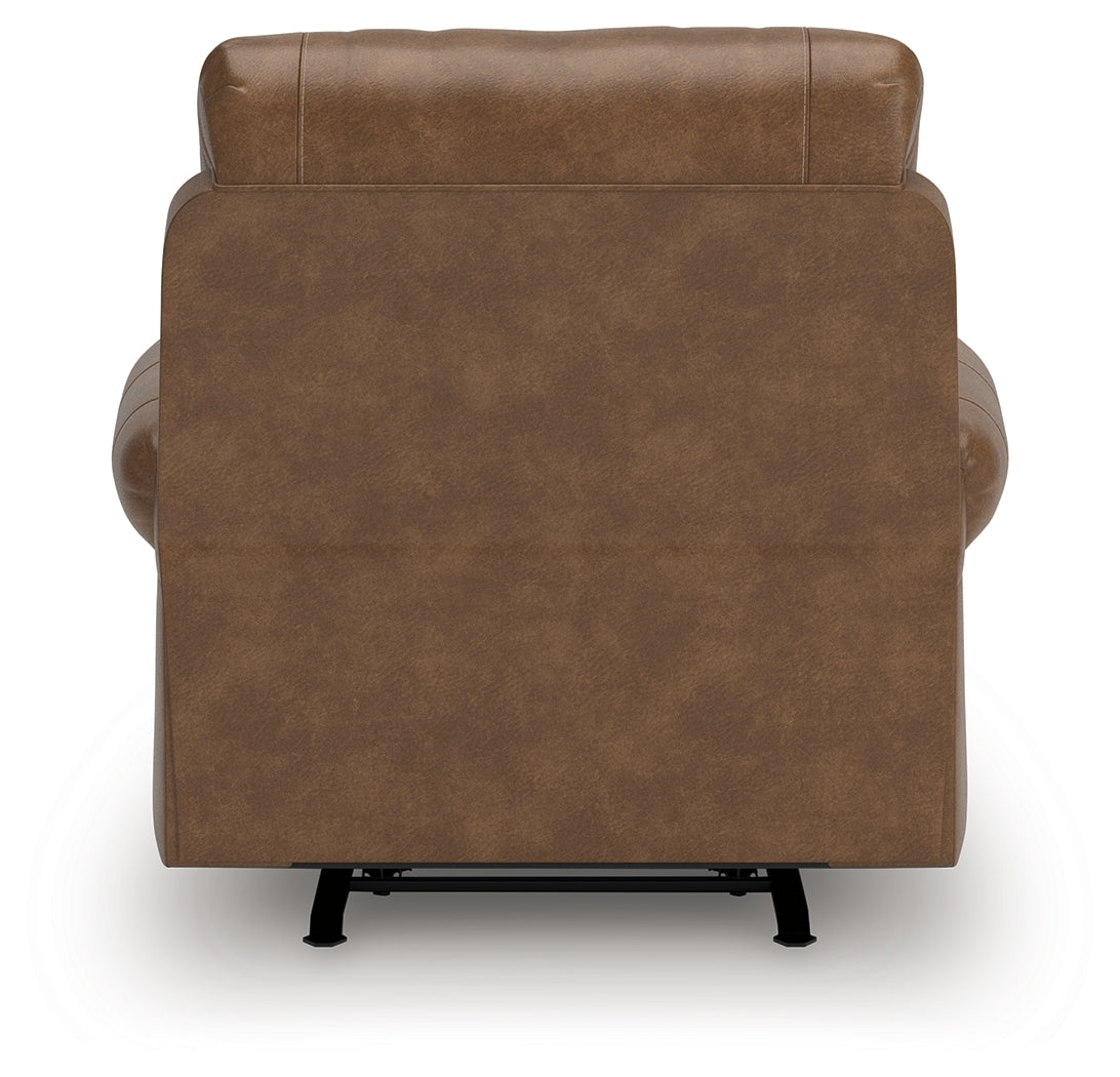 Ashley Furniture - Shadsburne Swivel Glider Recliner - Earth - Dark Brown Faux Leather - Chairs - Additional View 5