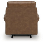 Ashley Furniture - Shadsburne Swivel Glider Recliner - Earth - Dark Brown Faux Leather - Chairs - Additional View 5