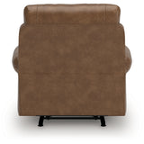Ashley Furniture - Shadsburne Swivel Glider Recliner - Earth - Dark Brown Faux Leather - Chairs - Additional View 5