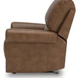 Ashley Furniture - Shadsburne Swivel Glider Recliner - Earth - Dark Brown Faux Leather - Chairs - Additional View 6