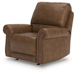 Ashley Furniture - Shadsburne Swivel Glider Recliner - Earth - Dark Brown Faux Leather - Chairs - Additional View 7