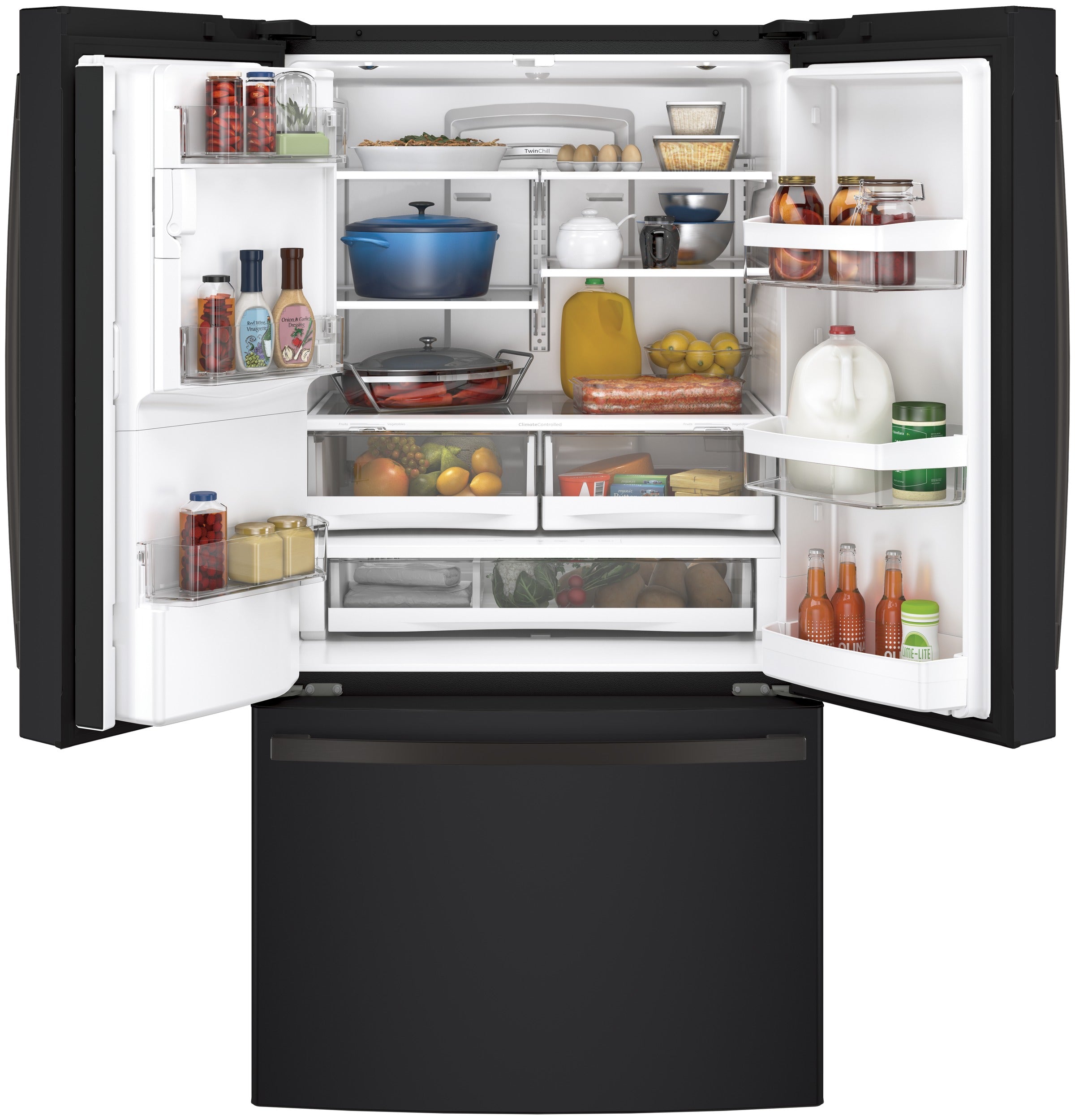 GE BLACK SLATE 27.8CU FRENCH DOOR REFRIGERATOR - Refrigerators - Additional View 1