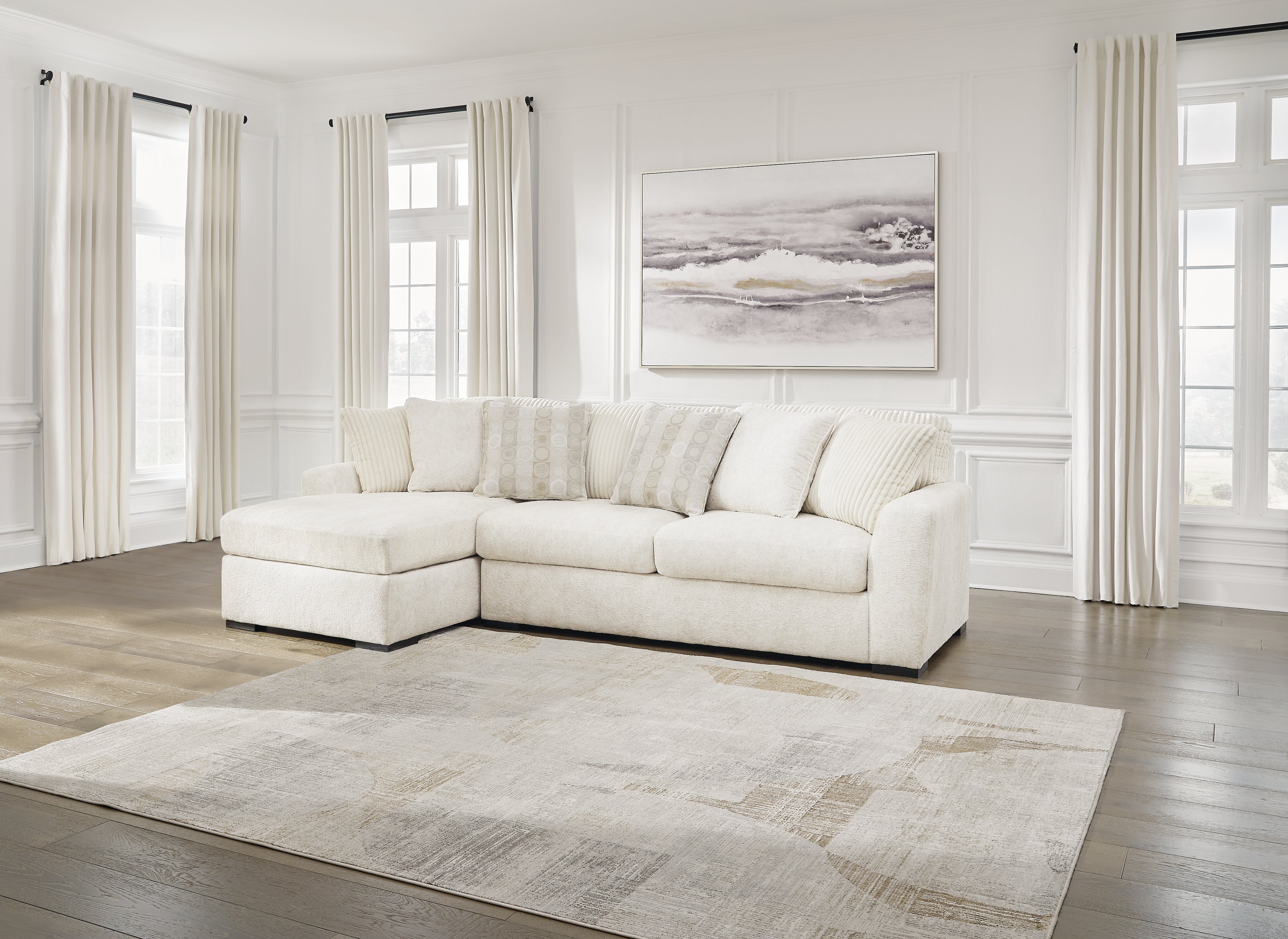 Ashley Furniture - Chessington Ivory 2 Piece Sectional - White Fabric - Sectionals - Additional View 1