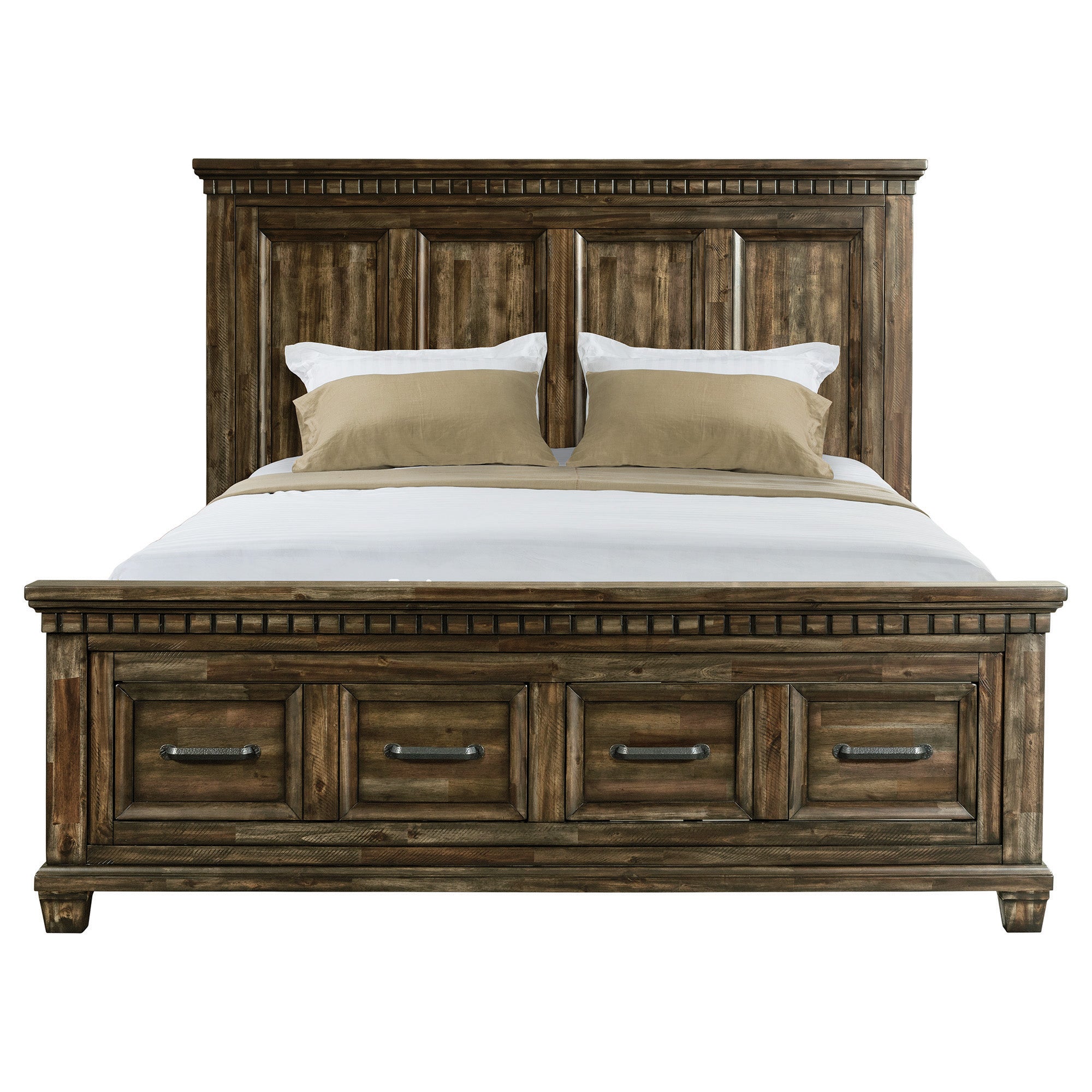 Elements International - Mccoy King Bed - Charcoal - Dark Brown|Dark Gray Wood - Beds - Additional View 2
