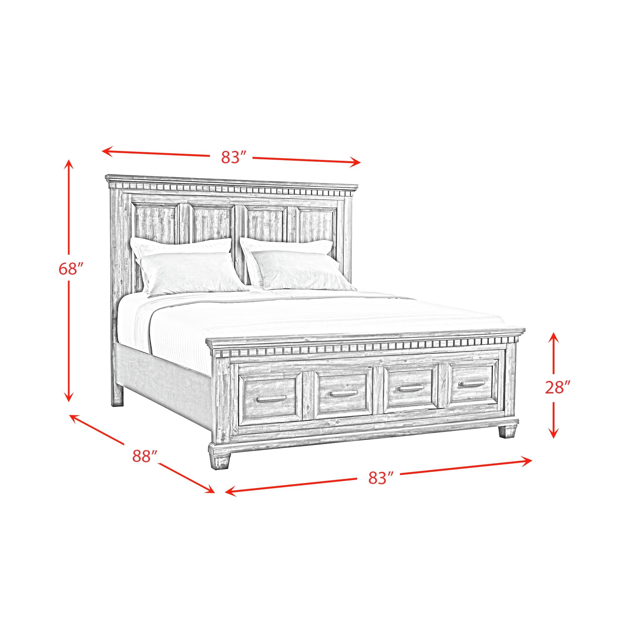 Elements International - Mccoy King Bed - Charcoal - Dark Brown|Dark Gray Wood - Beds - Additional View 10
