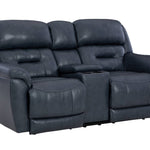 Laredo Leather Power Loveseat With Console - Midnight