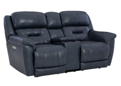 Laredo Leather Power Loveseat With Console - Midnight