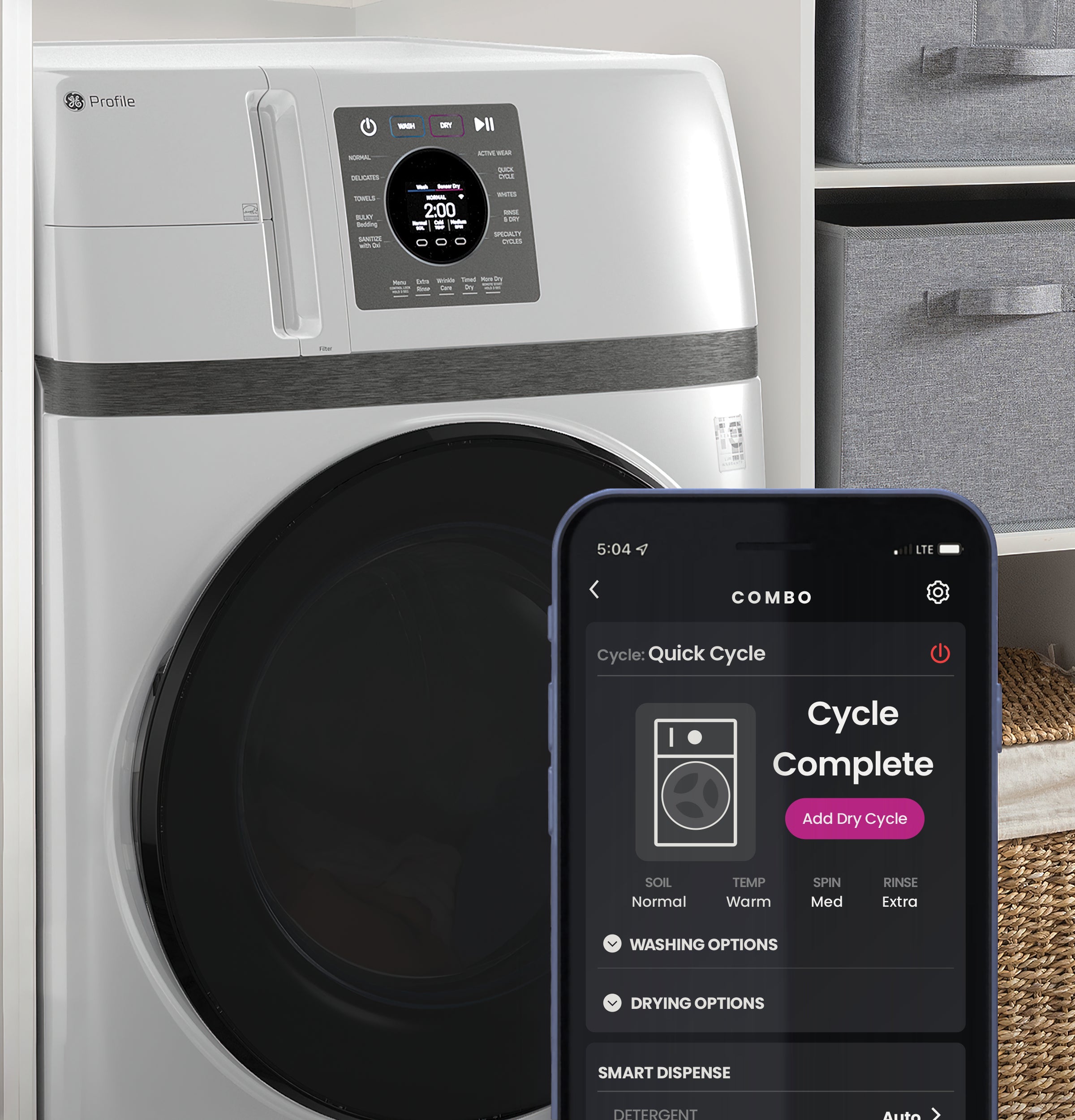 GE PROFILE WHITE 4.6CU WASHER DRYER COMBO - Washers - Additional View 27