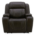 Boston Leather Power Recliner - Charcoal