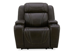 Boston Leather Power Recliner - Charcoal