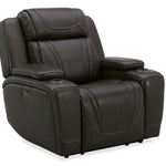 Boston Leather Power Recliner - Charcoal - Additional View 1