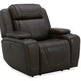 Boston Leather Power Recliner - Charcoal - Additional View 1