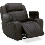 Boston Leather Power Recliner - Charcoal - Additional View 2