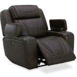 Boston Leather Power Recliner - Charcoal - Additional View 2