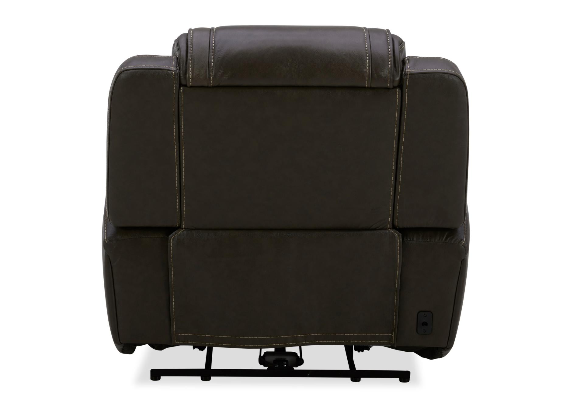 Boston Leather Power Recliner - Charcoal - Additional View 3