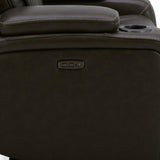 Boston Leather Power Recliner - Charcoal - Additional View 5
