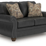 Ashley Furniture - Shadsburne Loveseat - Granite - Dark Gray Faux Leather - Loveseats