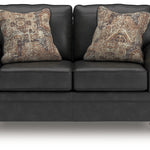Ashley Furniture - Shadsburne Loveseat - Granite - Dark Gray Faux Leather - Loveseats - Additional View 2
