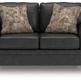 Ashley Furniture - Shadsburne Loveseat - Granite - Dark Gray Faux Leather - Loveseats - Additional View 2
