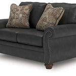 Ashley Furniture - Shadsburne Loveseat - Granite - Dark Gray Faux Leather - Loveseats - Additional View 3