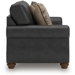 Ashley Furniture - Shadsburne Loveseat - Granite - Dark Gray Faux Leather - Loveseats - Additional View 4