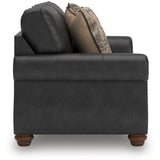 Ashley Furniture - Shadsburne Loveseat - Granite - Dark Gray Faux Leather - Loveseats - Additional View 4