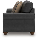 Ashley Furniture - Shadsburne Loveseat - Granite - Dark Gray Faux Leather - Loveseats - Additional View 6