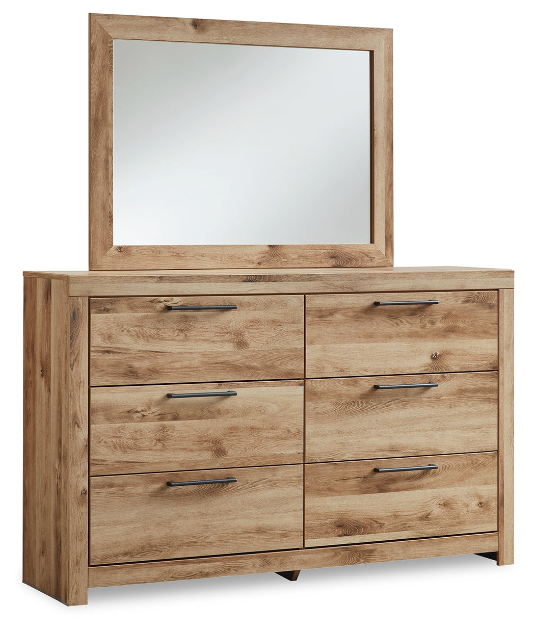 Ashley Furniture - Hyanna Dresser And Mirror - Brown - Beige Wood|Glass - Dresser & Mirror
