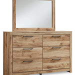 Ashley Furniture - Hyanna Dresser And Mirror - Brown - Beige Wood|Glass - Dresser & Mirror