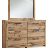 Ashley Furniture - Hyanna Dresser And Mirror - Brown - Beige Wood|Glass - Dresser & Mirror