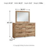 Ashley Furniture - Hyanna Dresser And Mirror - Brown - Beige Wood|Glass - Dresser & Mirror - Additional View 4