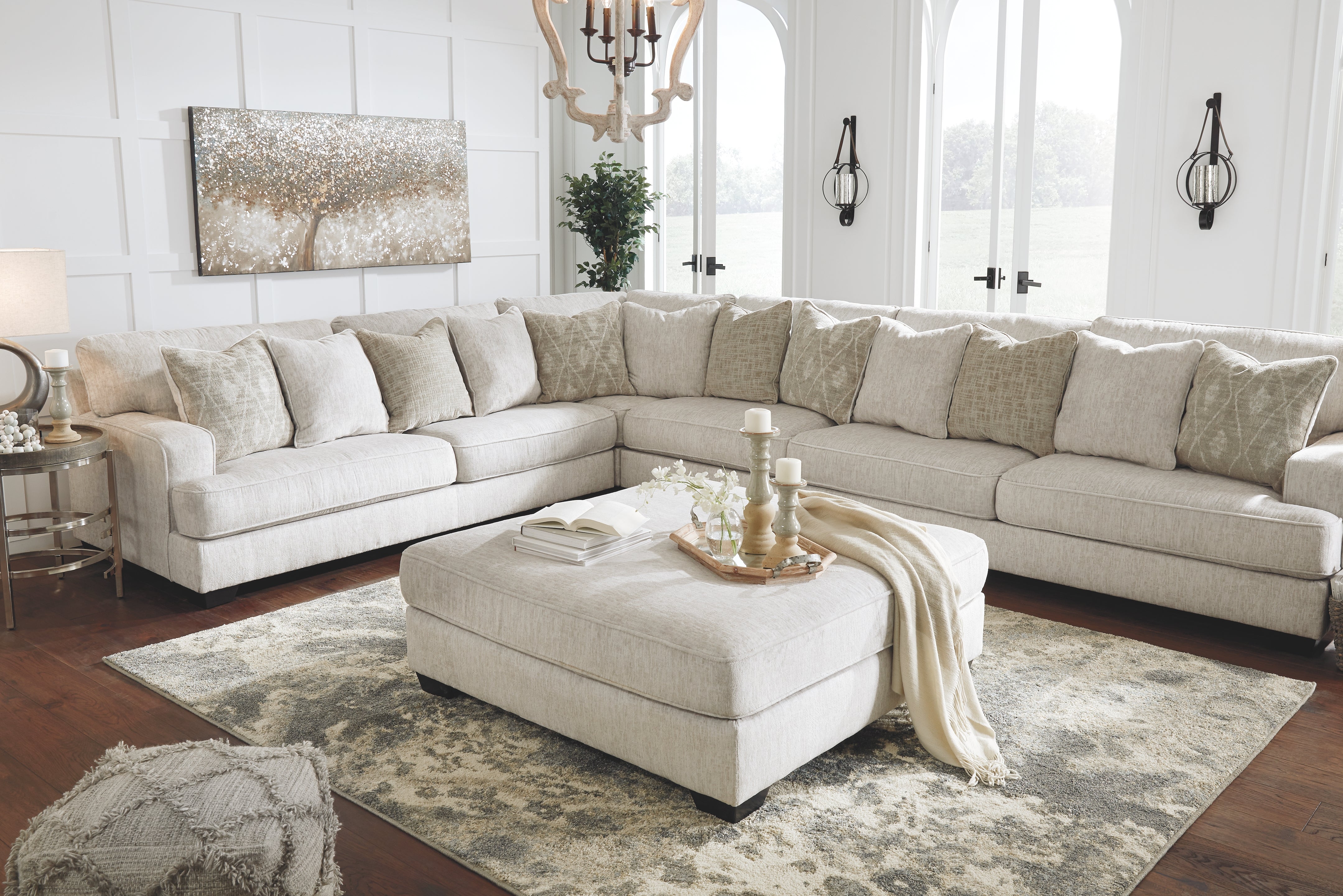 Ashley Furniture - Rawcliffe Ottoman - Beige Fabric - Ottomans - Additional View 2