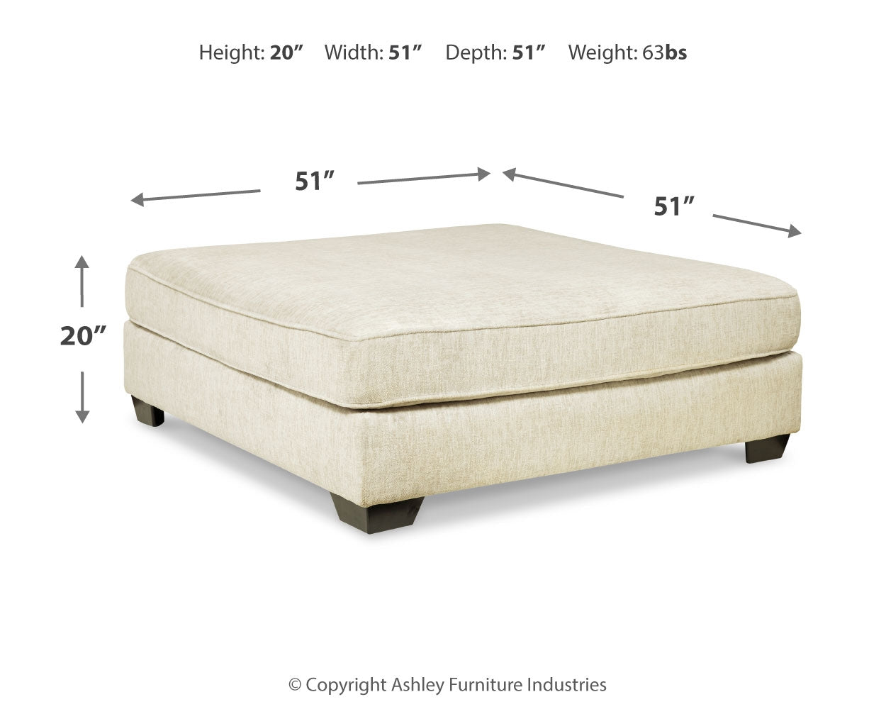 Ashley Furniture - Rawcliffe Ottoman - Beige Fabric - Ottomans - Additional View 3