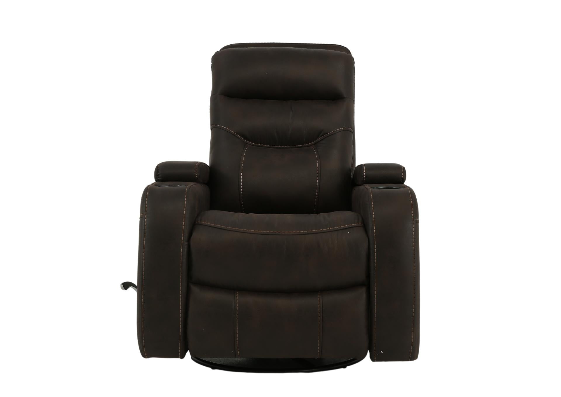 Pecos Dark Swivel Glider Recliner - Brown