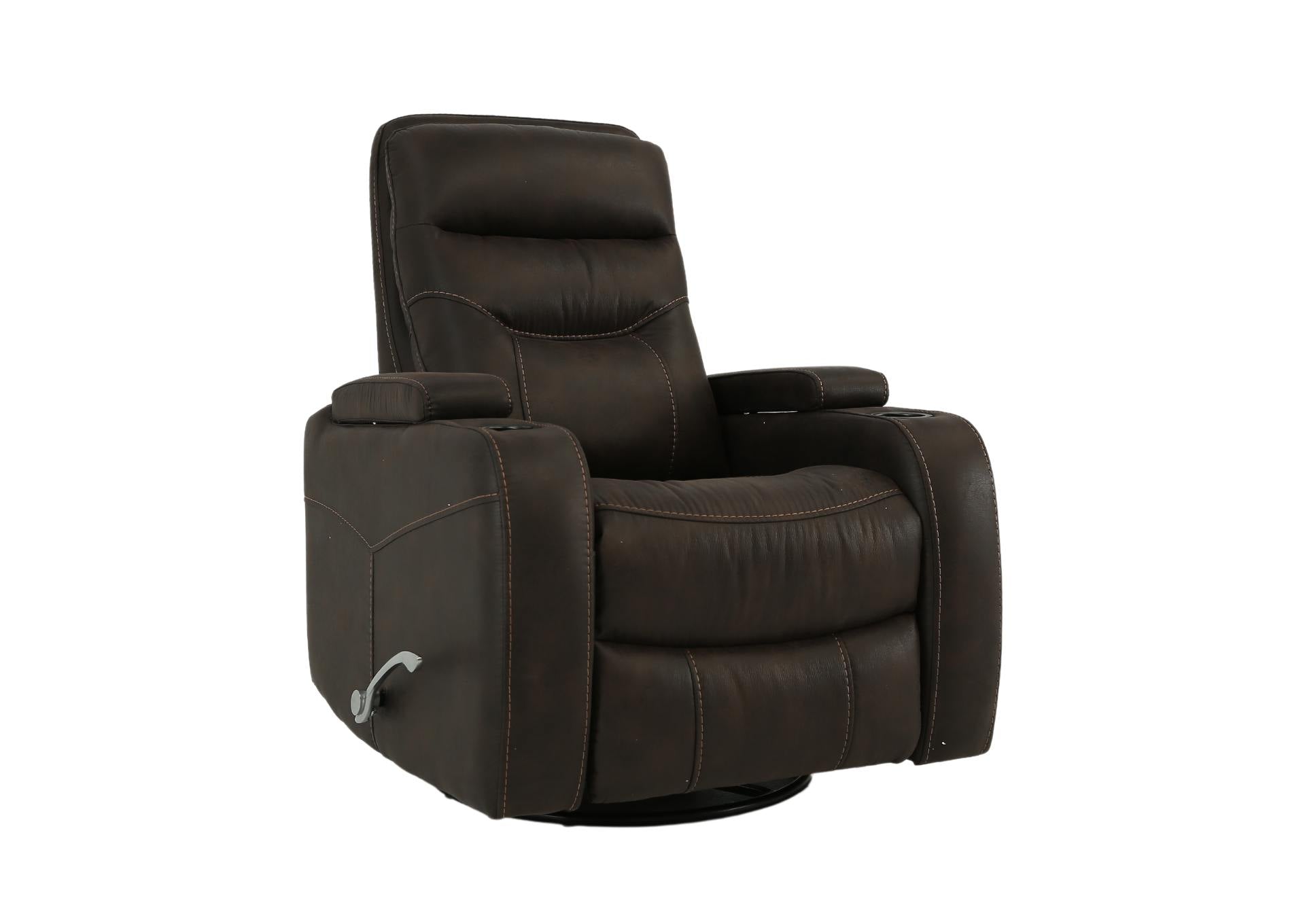 Pecos Dark Swivel Glider Recliner - Brown - Additional View 1