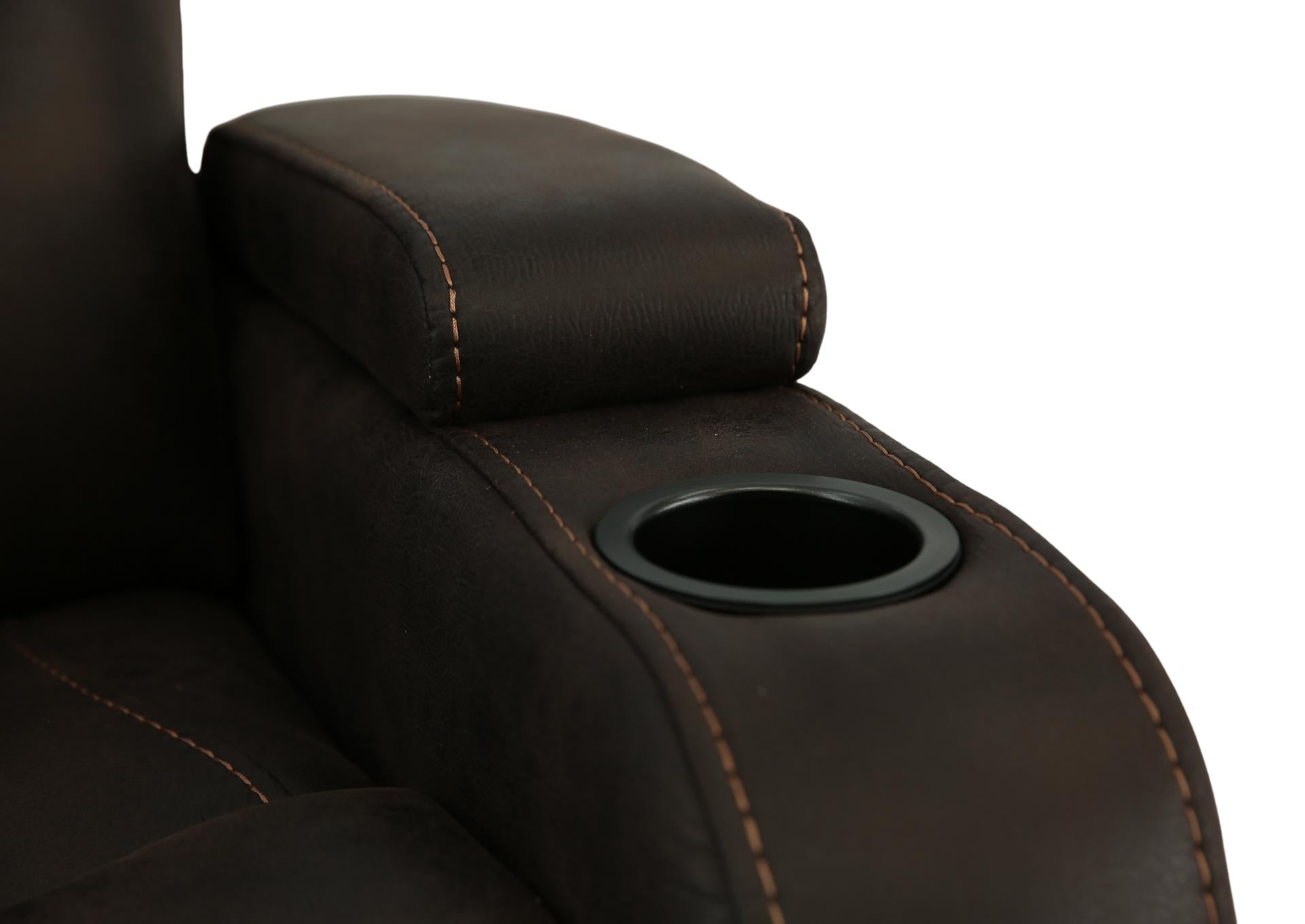 Pecos Dark Swivel Glider Recliner - Brown - Additional View 5
