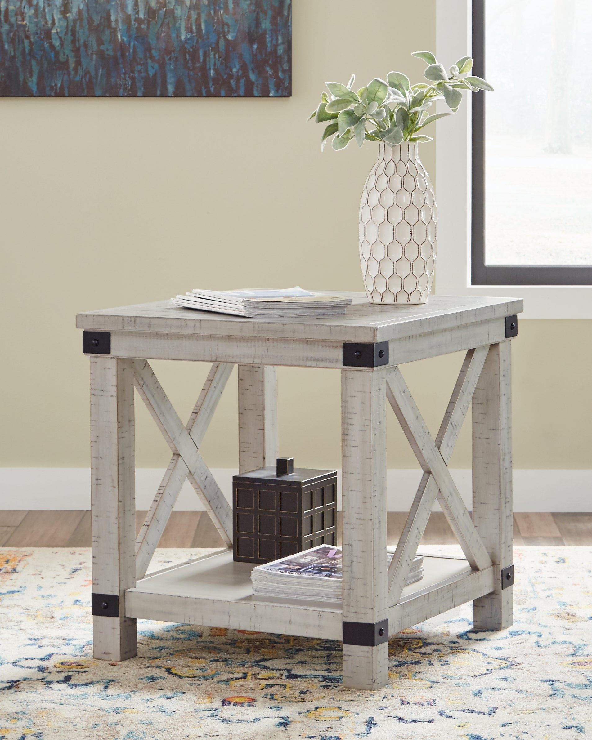 Ashley Furniture - CARYNHURST RECT END TABLE - Beige Wood - Tables - Additional View 1