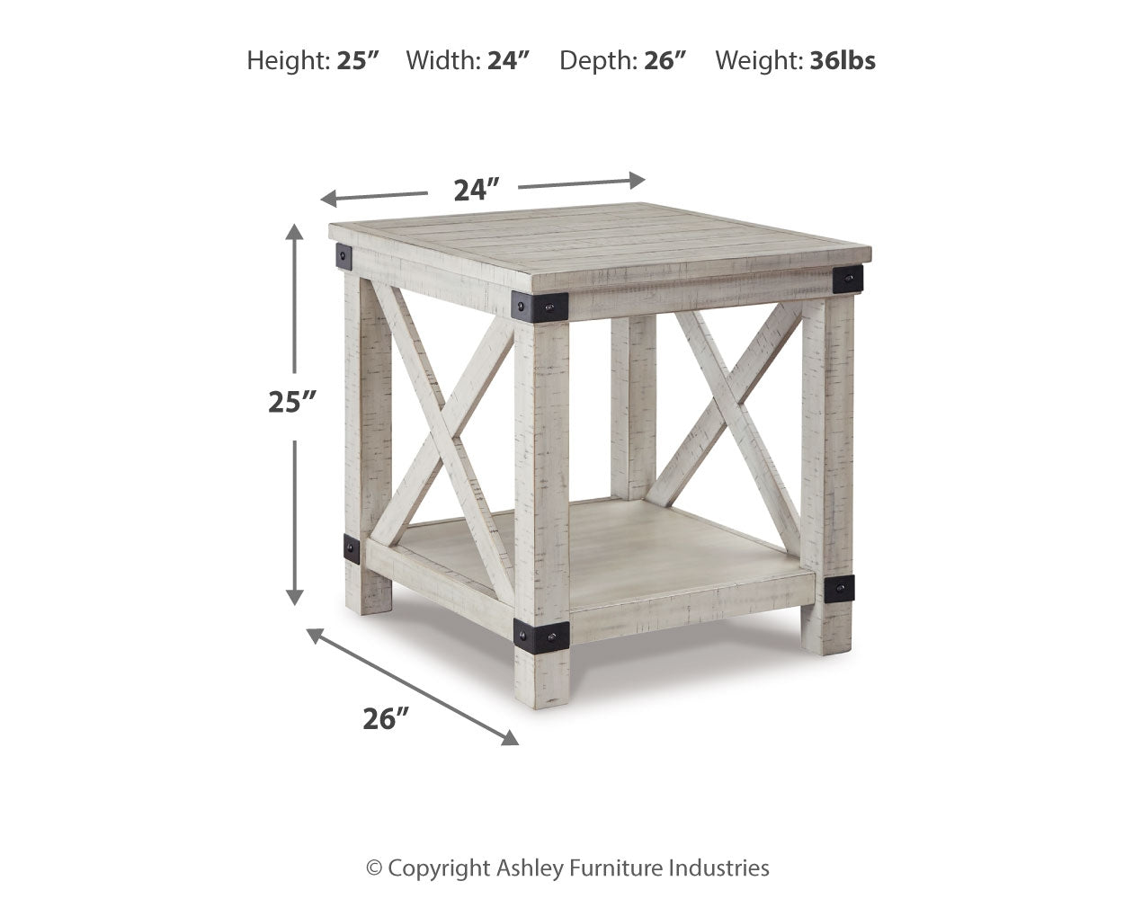 Ashley Furniture - CARYNHURST RECT END TABLE - Beige Wood - Tables - Additional View 3