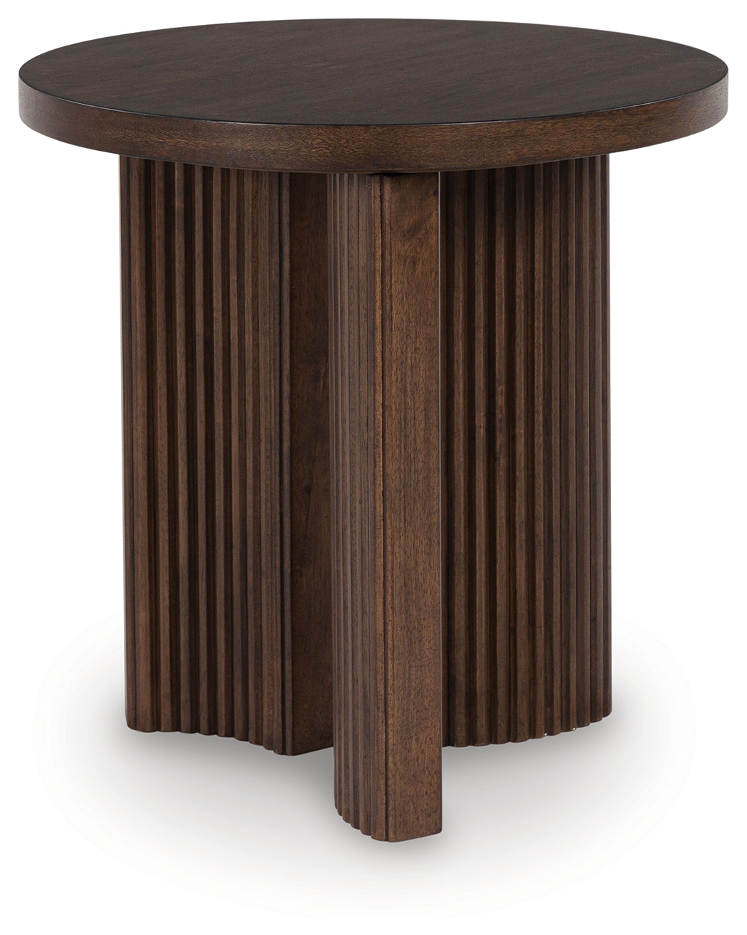 Ashley Furniture - KORESTONE END TABLE - Dark Brown Wood - Tables