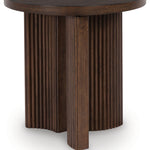 Ashley Furniture - KORESTONE END TABLE - Dark Brown Wood - Tables