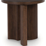 Ashley Furniture - KORESTONE END TABLE - Dark Brown Wood - Tables