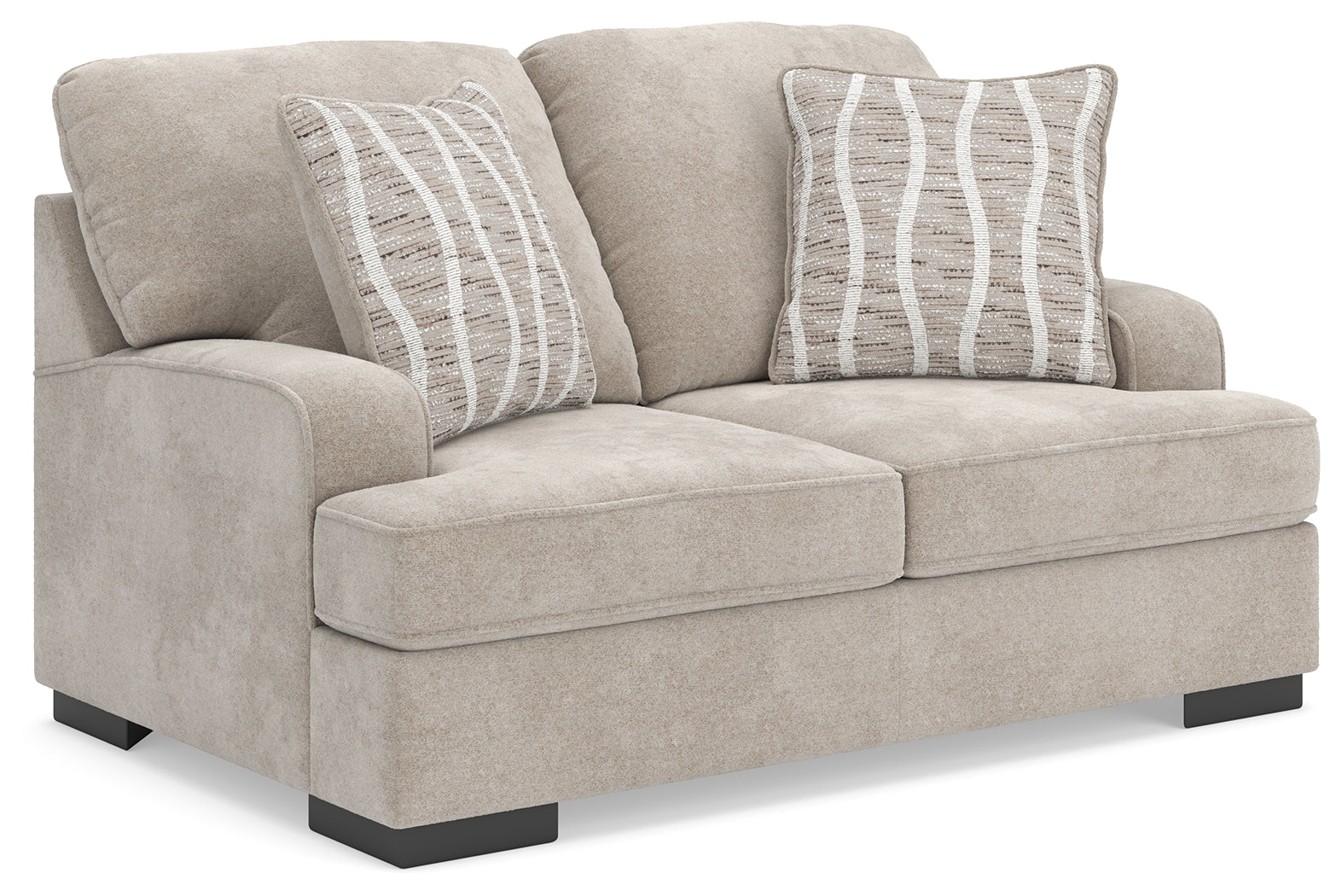 Ashley Furniture - HIGH PROFILE TAUPE LOVESEAT - Beige Fabric - Loveseats