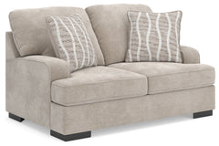 Ashley Furniture - HIGH PROFILE TAUPE LOVESEAT - Beige Fabric - Loveseats